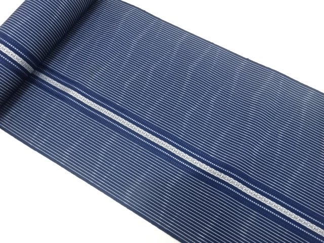 JAPANESE KIMONO / ANTIQUE BOLT FOR HASSUN OBI / WOVEN STRIPE & WAVE